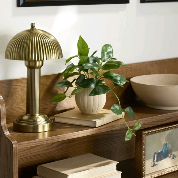 Hearth and Hand Fluted Library Table Lamp Brass 11.5" Metal Target Fall - Picture 6 of 11